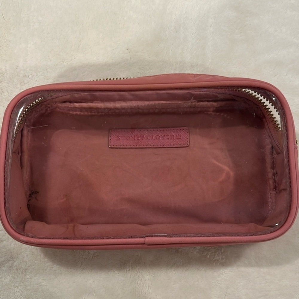 STONEY CLOVER LANE Pink Small Pouch with Teddy Bear Patch